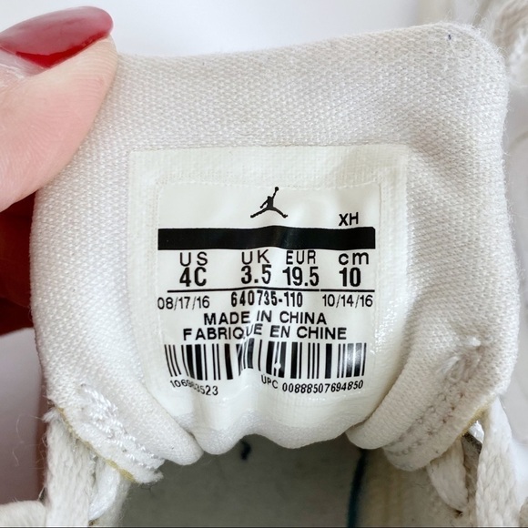 Nike Air Jordan 1 Retro White Leather Toddler 4C - Picture 9 of 11